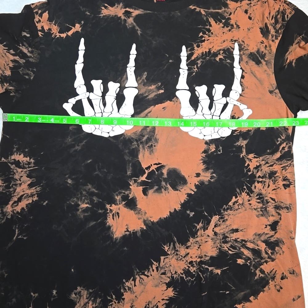 Romwe 1XL Reverse Tie Dye Skeleton Hands Accented Chest Sheath Dress - Picture 9 of 11